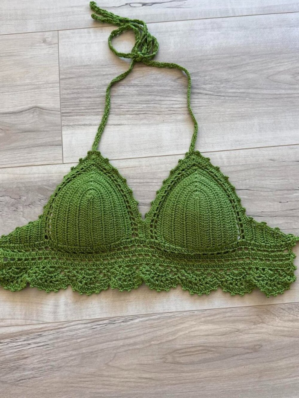 Green crochet top